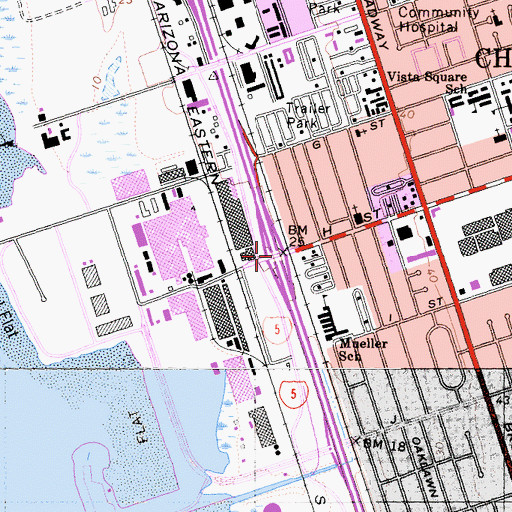 Topographic Map of Interchange 8A, CA