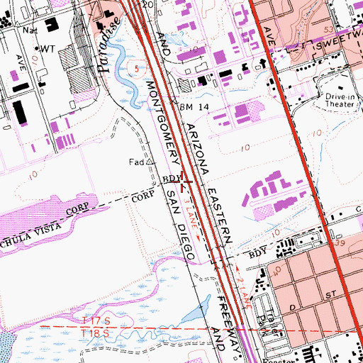 Topographic Map of Interchange 9, CA
