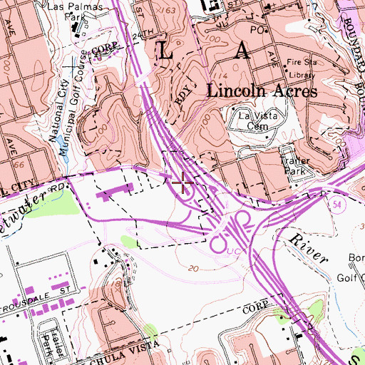 Topographic Map of Interchange 9, CA