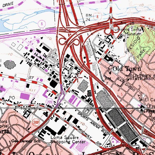 Topographic Map of San Diego County Psychiatric Hospital, CA