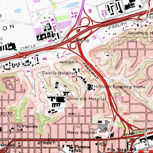 Topographic Map of San Diego Hospice, CA