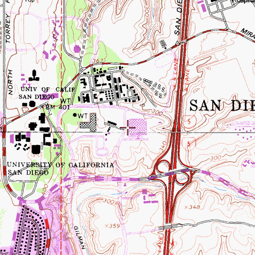Topographic Map of Veterans Affairs Medical Center San Diego, CA