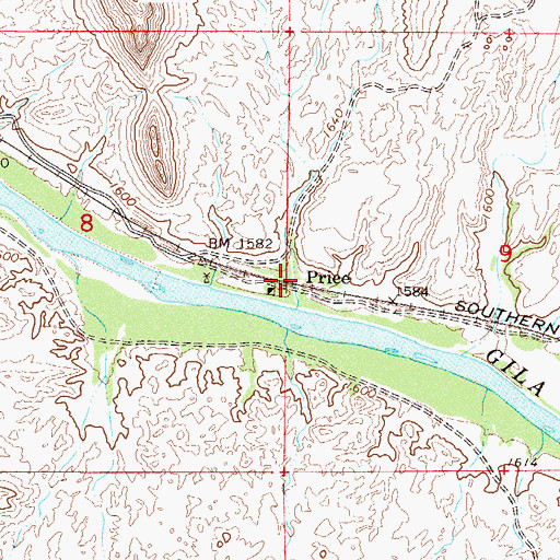 Topographic Map of Price, AZ