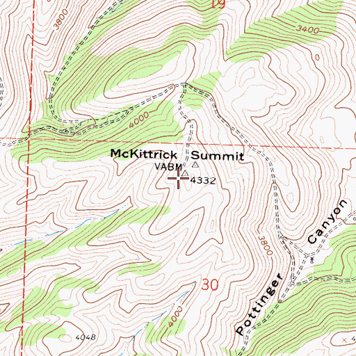 Topographic Map of McKittrick Summit, CA