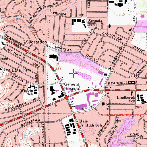 Topographic Map of Liberty Park Plaza Shopping Center, CA