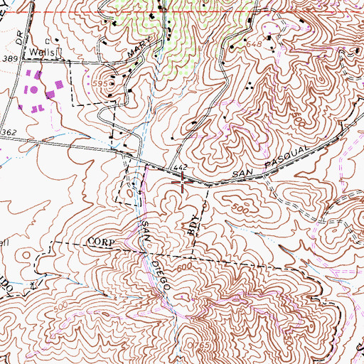 Topographic Map of Orfila Vineyards and Winery, CA