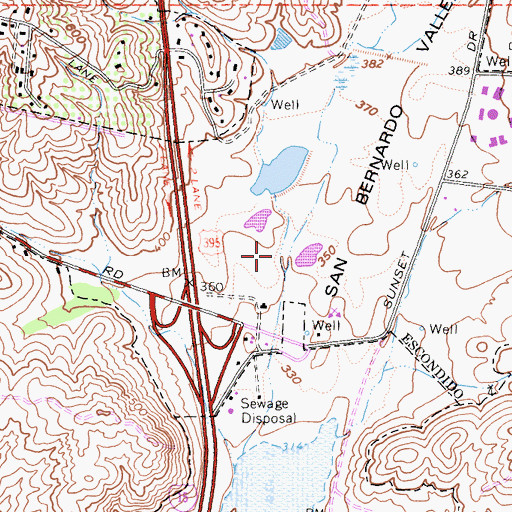 Topographic Map of Second Amendment Mall Shopping Center, CA