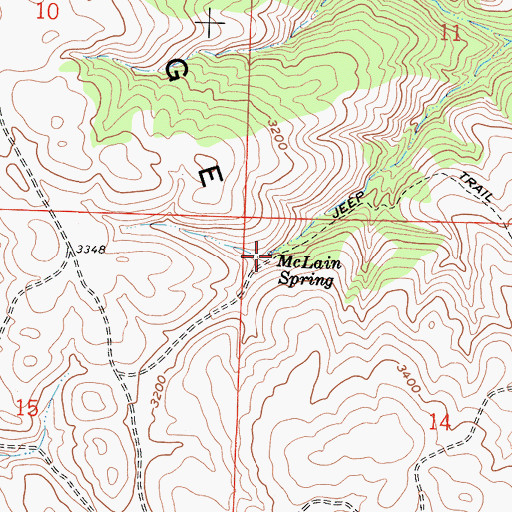 Topographic Map of McLain Spring, CA