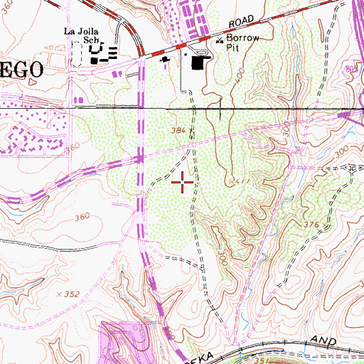 Topographic Map of UTC-Westfield Shoppingtown Shopping Center, CA