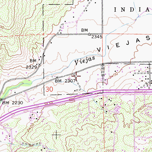 Topographic Map of Viejas Outlet Center Shopping Center, CA