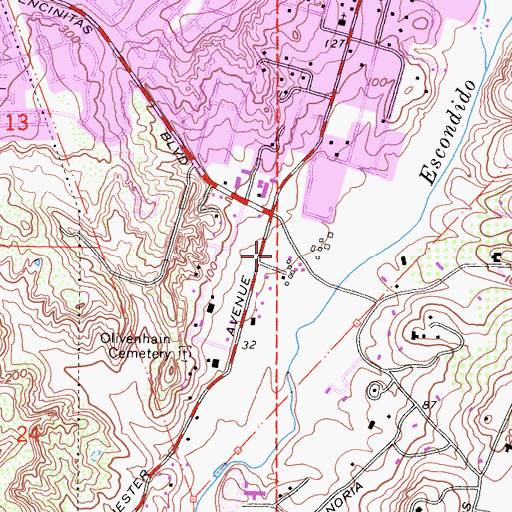Topographic Map of West Village Shopping Center, CA