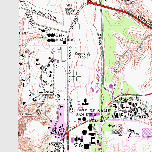 Topographic Map of Marshall College Field, CA