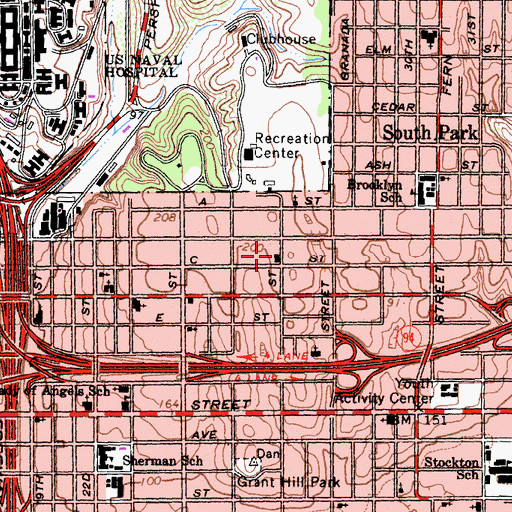 Topographic Map of George Washington Post Office, CA