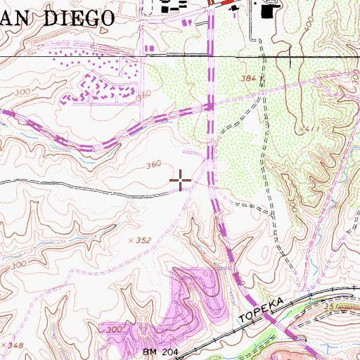 Topographic Map of Golden Triangle Post Office, CA
