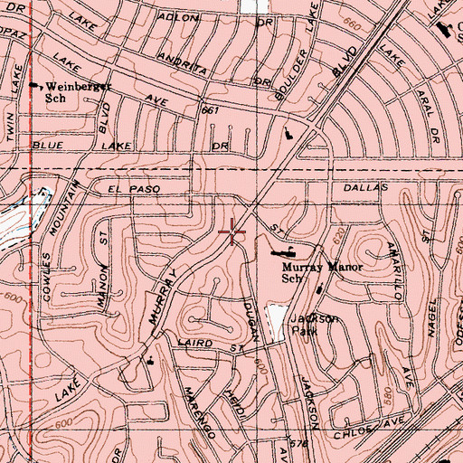 Topographic Map of La Mesa Annex Post Office, CA
