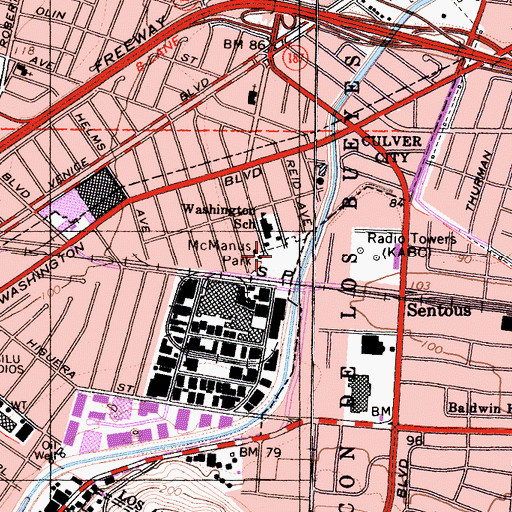 Topographic Map of McManus Park, CA