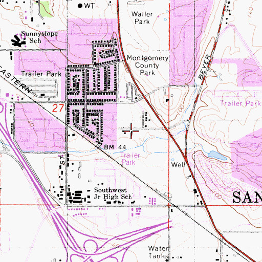 Topographic Map of Otay Mesa Annex Post Office, CA