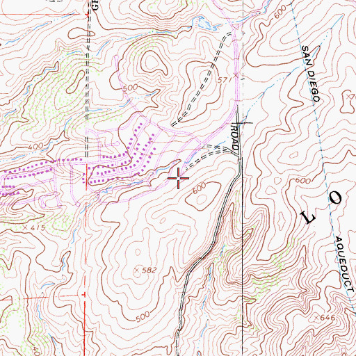 Topographic Map of Rancho Penasquitos Post Office, CA