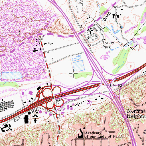 Topographic Map of Riverfront Carrier Annex Post Office, CA