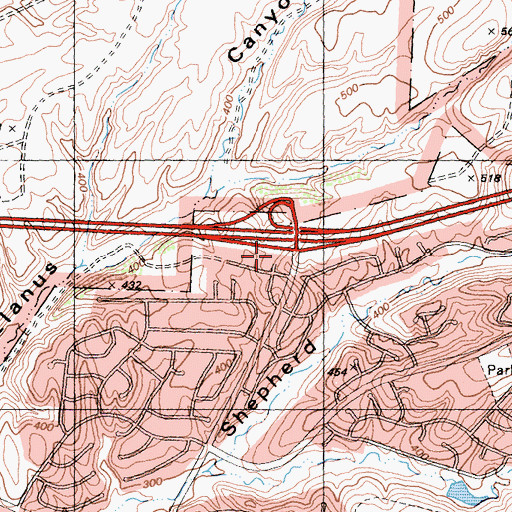 Topographic Map of Tierrasanta Post Office, CA