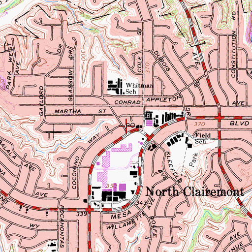 Topographic Map of William Taft Post Office, CA