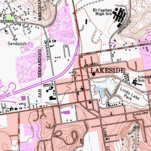 Topographic Map of Hosanna Christian Fellowship Church, CA