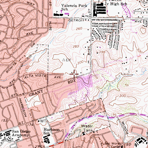 Topographic Map of House of David Church of God in Christ, CA
