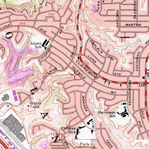 Topographic Map of I Am Church, CA