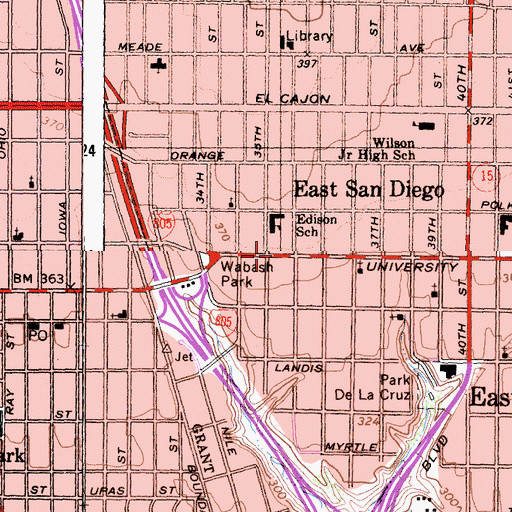 Topographic Map of Iglesia de Dios Pentecostal, CA