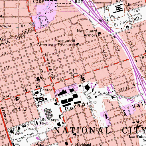 Topographic Map of Iglesia Evangelica Bethel, CA