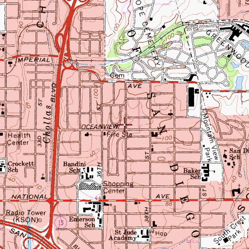 Topographic Map of Iglesia Evangelica Cristiana Espiritual, CA