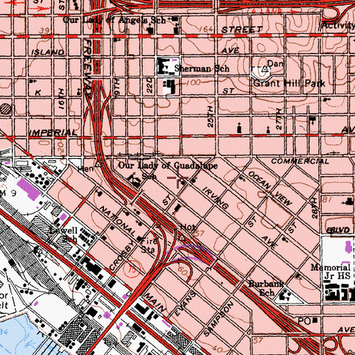 Topographic Map of Iglesia Metodista Libre Latino Americana Sinai, CA