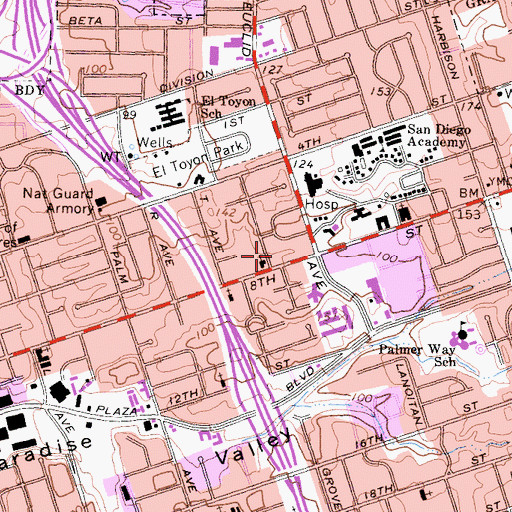 Topographic Map of Iglesia ni Cristo, CA