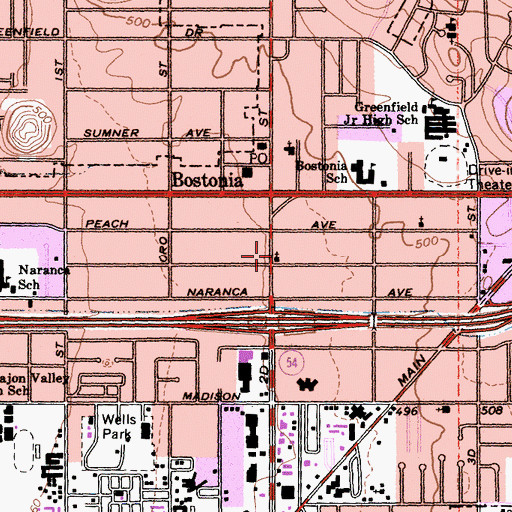 Topographic Map of Iglesia Pentecostal el Buen Pastor, CA