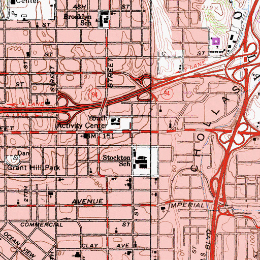 Topographic Map of Immanuel Temple Apostolic Church, CA
