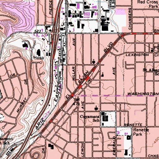 Topographic Map of Independent Missionary Baptist Church, CA