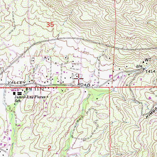 Topographic Map of Jamul Community Church, CA