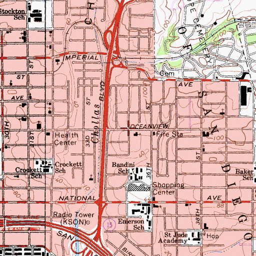 Topographic Map of Jesus is Lord Fellowship, CA