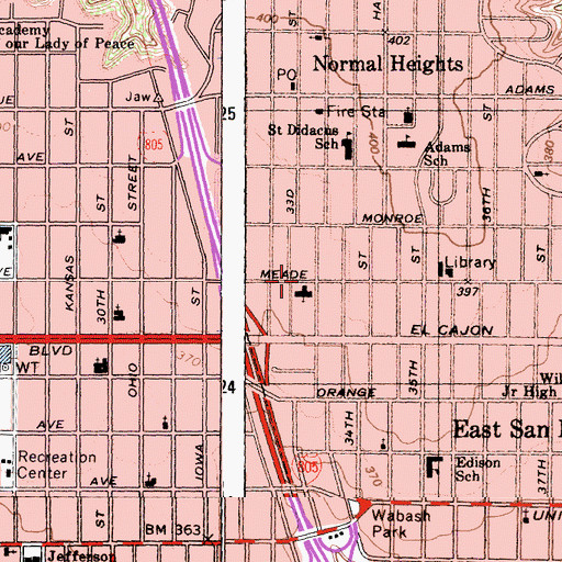 Topographic Map of Jubilee Economics Ministries, CA