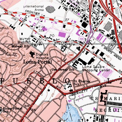 Topographic Map of Korean United Presbyterian Church of San Diego, CA
