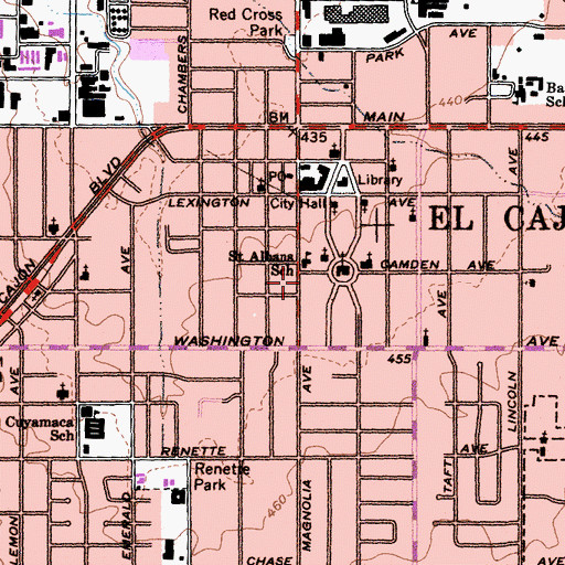 Topographic Map of Kurdish Community Islamic Center, CA