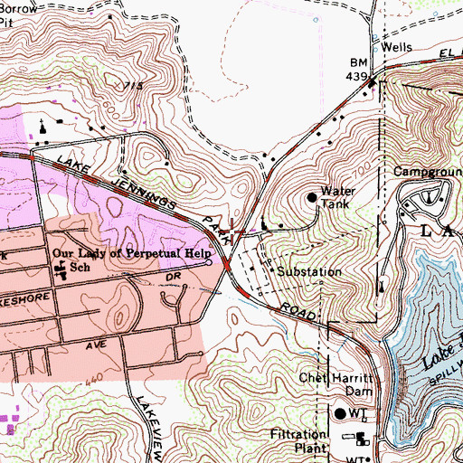 Topographic Map of Lakeside Christian Church, CA