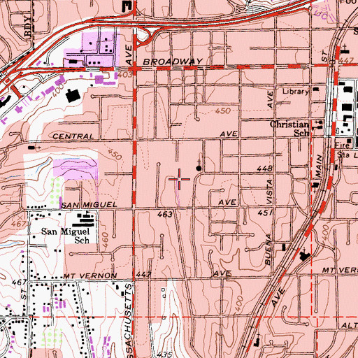 Topographic Map of Lemon Grove Congregational Church, CA
