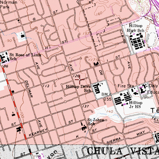 Topographic Map of Lighthouse Church, CA