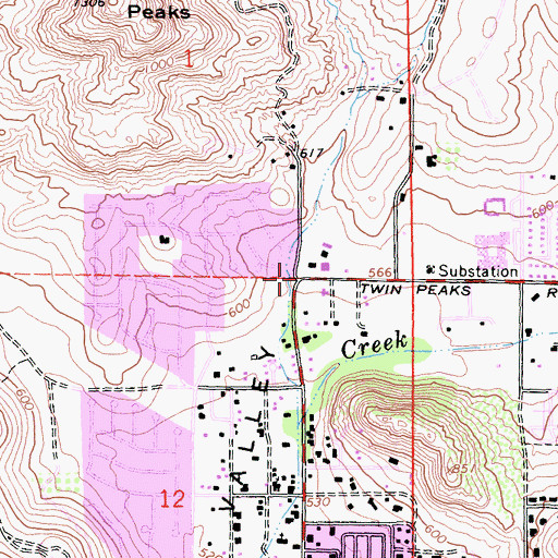 Topographic Map of Living Way Church, CA
