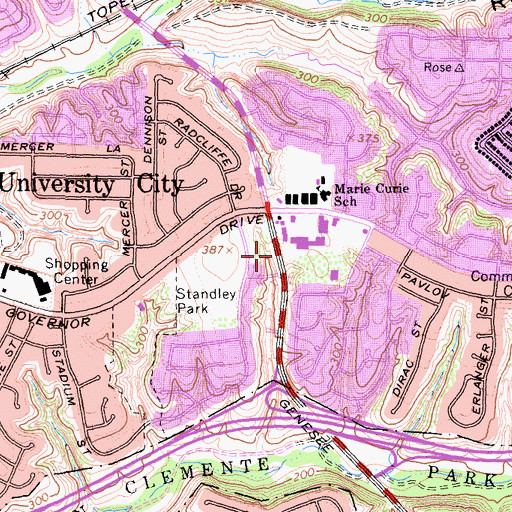 Topographic Map of Lutheran Church of All Saints, CA