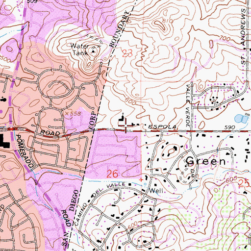 Topographic Map of Lutheran Church of the Incarnation, CA