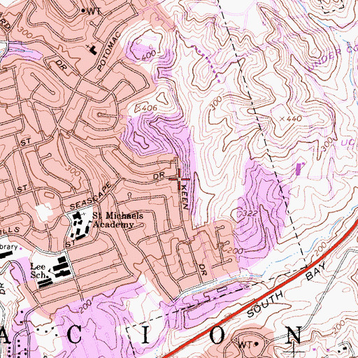 Topographic Map of School of Creative and Performing Arts, CA