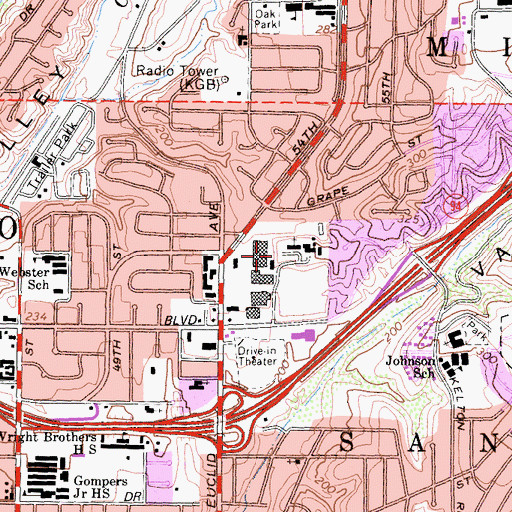Topographic Map of Tabernacle Christian Academy, CA