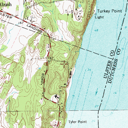 Topographic Map of Ulster Landing County Park, NY
